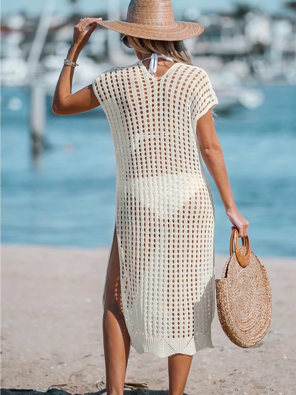 CUPSHE Short Sleeve Cut-Out Cover-Up Dress - Picture 2 of 9